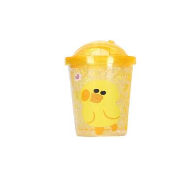 China Quality Double Guaranteed Sustainable Straw Cup Cartoon Plastic Cup Outdoor Portable Water Cup for sale