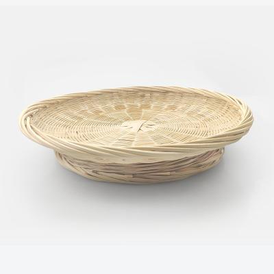 China High Quality Sustainable Woven Natural Bamboo Tray Fruit Basket Packing Crate Kitchen Storage Basket for sale