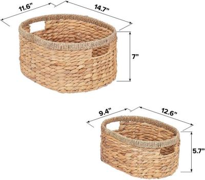 China 2021 Viable New Listing Gifts Square Wicker Woven Basket Storage Large Foldable Handmade Handmade Woven Fabric Baskets for sale