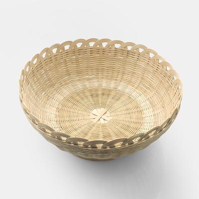 China Large Sustainable Bamboo Woven Basket Bread Vegetable And Fruit Storage Basket Household Wash Basket for sale