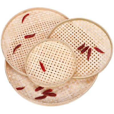 China Hot Selling Good Quality Bamboo Round Sustainable Storage Rattan No Min Quantity Weaving Bowl Woven China Decor Wall Hanging Baskets for sale