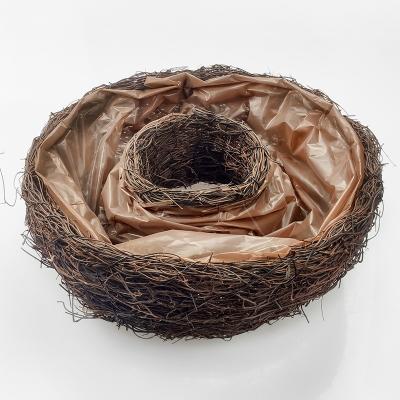 China Natural Wicker Braided Hanging Wall Hanging Rattan Planter Flower Pot Handmade - Woven Rattan Planter for sale