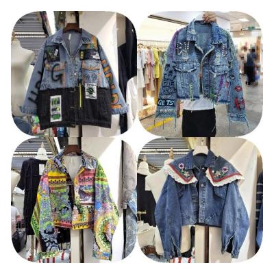 China Breathable Women Denim Crop Jacket And Fashion Jeans Fabric for sale