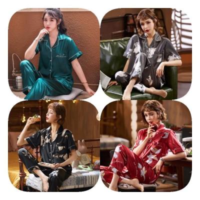 China Hot Selling QUICK DRY USA Amazon Size Women's Pajamas 2 Piece Set Women's Silk Pajamas for sale