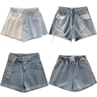 China 2022 new women's high waist zipper button denim shorts breathable jeans shorts girls hot pants factory wholesale good quality for sale