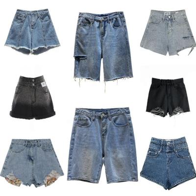 China New arrival lattice short pants women jeans sale ladies jeans pants lady factory wholesale short warm breathable short stretch for sale