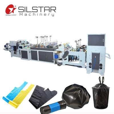 China Garbage Bag New Design Automatic Plastic HDPE Perforating Star Seal Garbage Bag On Roll Making Machine for sale