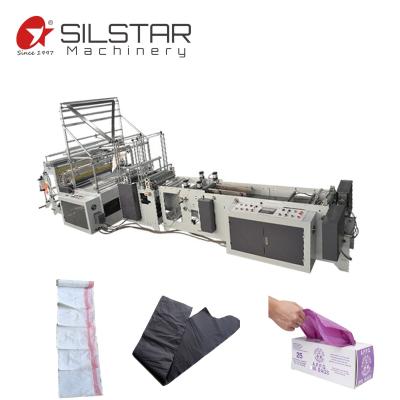 China Garbage Bag Roll Interleaved Drawstring Bag Making Machine Suction Strip Garbage Bag Making Machine for sale