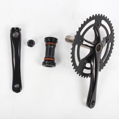 China Aluminum Fixie Bike Hollow Crankset For Track Bike 46/48T for sale