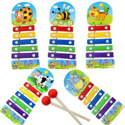 China Educational Piano Toy Musical Toy Wooden Cartoon Animal 5-Tone Kick N Game Instrument Baby Kids MODEL for sale