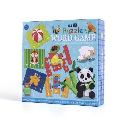 China Eco-friendly Advanced Letter Jigsaw Puzzle Word Educational Animal English Learning Matching Matching Puzzle Game Toy Wholesale for sale