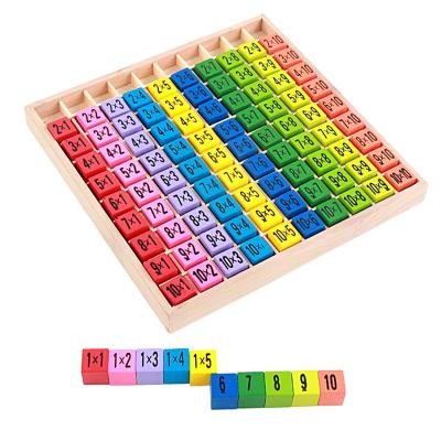 China The Ninety Nine Double-Sided Creative Eco-friendly Number Multiplication Table Children Teaching Aid Wooden Toys for sale