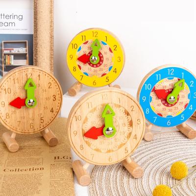 China Eco-Friendly Warm Early Montessori Recognition Time Education Wooden Activity Clock SellingBaby Teaching Aid for sale