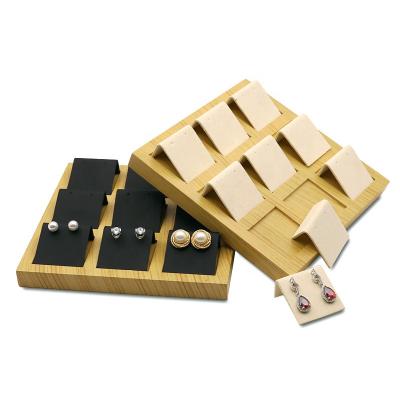 China Wholesale Modern Simple Jewelry Display Stand Earring Jewelry Solid Wooden Earrings Show Earring Stand for sale