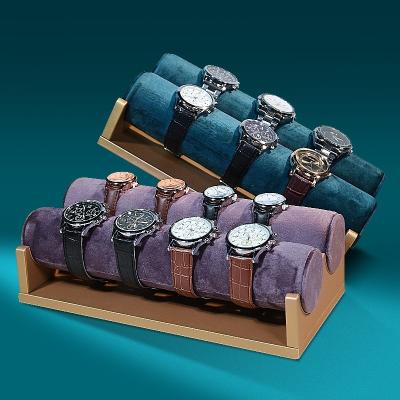 China Classic Elegant Luxury Wholesale Lucking Cloth Jewelry Display Custom Jewelry Rack For Showcase Watch Band Bangle Counter Display for sale