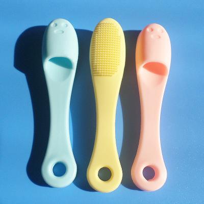 China Flat Brush Silicone Nose Seal Instrument Blackhead Cleaning Brush for sale