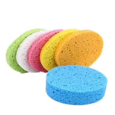 China Silicone Customize Big Hole Wash Breath Cotton Fiber Soft Bath Compressed Natural Cellulose Facial Sponges for sale