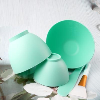 China Soft Drop-proof Silicone Salon DIY Beauty Mask Bowl Makeup Tools With Mask Chew Brush And Spatula DZML-QS024 for sale