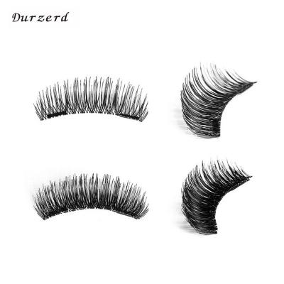 China Synthetic Popular Magnetic Hair Lashes Glue Free Double Three Magnetic Eyelashes for sale