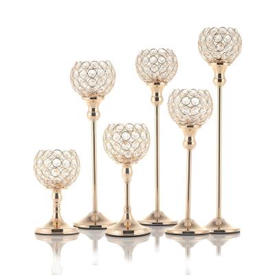 China Home Decoration Metal Arts Candlesticks for Crystal Tealight Centerpieces Wedding Candles Table Centerpieces Candle Holders Stands for sale