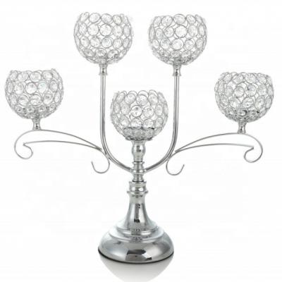 China Handmade Modern Tall Crystal Candelabras Wedding Centerpieces Wholesale for sale