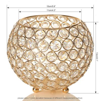 China Holiday Supplies Centerpiece Crystal Candle Holders Pour Wedding No Expensive 15cm Diameter for sale