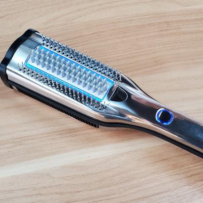 China Cold Indicator 2022 LED Hair Straightener Sweep Professional Ice Comb Brush Straightener for sale