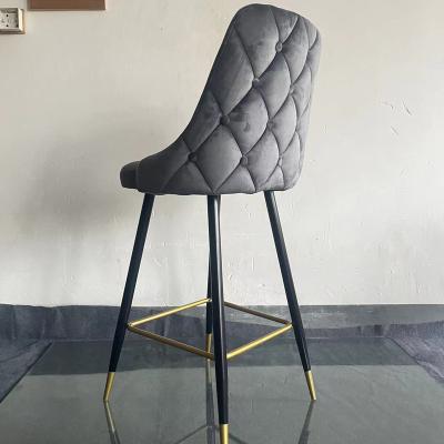 China Modern Design Modern Bar Furniture Gold Metal Iron Legs With Flattening Design Bar Chair for sale