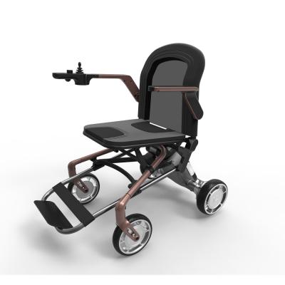 China 2021 Lightweight Magnesium Alloy Power Wheelchair Folding Electric Wheelchair for sale