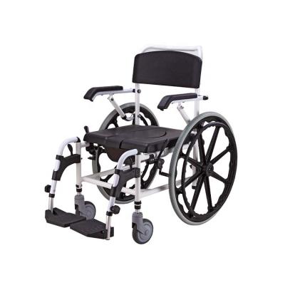 China Aluminum Frame Adult Detachable Shower Chair Commode Wheelchair With Seats And Potty 136kg for sale