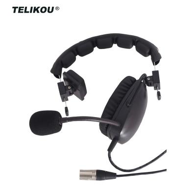 China TELIKOU HD-101 XLR 5 pin masculino con una sola oreja Full-Duplex con intercomunicador por cable Audífonos con sistema de micrófono dinámico Cine escenario de televisión en venta