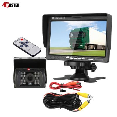 China iPoster Waterproof 7 Inch Car Reverse Monitor + 18 LED Night Vision Infrared Car Backup Camera for sale