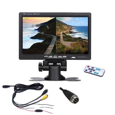 China Best Selling Waterproof For Truck Caravan 7inch CMOS Monitor 2 Dual Video Input IP68 4 Pin Plugs 7inch Split Screen HD Monitor for sale