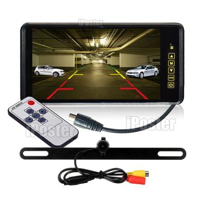 China iPoster 9 INCH 9 Inch Car Monitor + Mirror Gray Card Plate Camera Reverse Backup Kit for sale