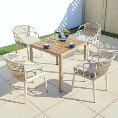 China Outdoor Water Proof Factory Price Hot Sales Restaurant Water Proof Table And 4 Chairs Dining Set for sale