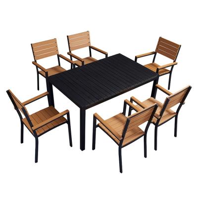 China 6 Piece Modern Patio Furniture Aluminum Outdoor Dining Table Set Garden Table And Chairs for sale