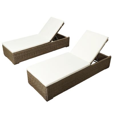 China Contemporary Outdoor Beach Rattan Sofa Wicker Garden Day Pool Sun Bed for sale