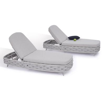 China Contemporary Rope Sun Double Chaise Lounger Reclier Chair Sunbed Furniture Daybed Outdoor Beach Chair for sale