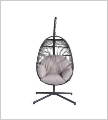 China Modern Hot Selling Foldable Patio Furniture Outdoor Garden Balcony Egg Shaped Post Packing Rattan Rope Basket Swing Hanging Chair for sale