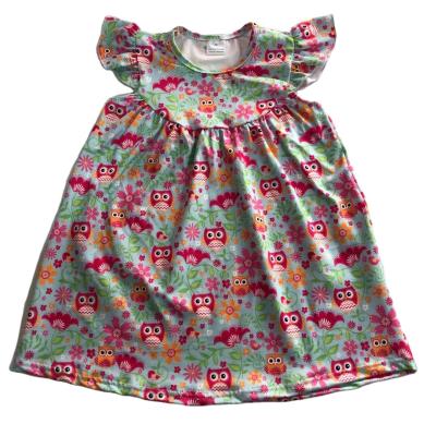 China Factory direct summer kids washable flower fashion breathable cotton floral kids babies beading dresses for sale