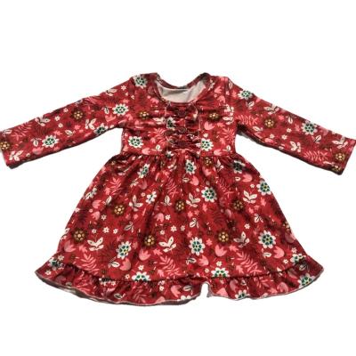 China Wholesale Washable Bulk Newborn Baby Kids Ruffles Dresses Cute Kids OEM 0-16 Years Ruffles Kids Winter Dresses for sale