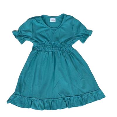 China 2021 Washable Pure Color Girls Dress Cute Girl Spring Summer Fashion Design Clothes for sale