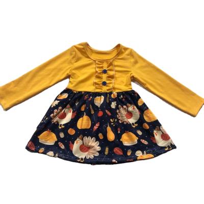 China Factory Price Spring And Autumn Girl Washable Lace Dress With Cute Button Skirt for sale