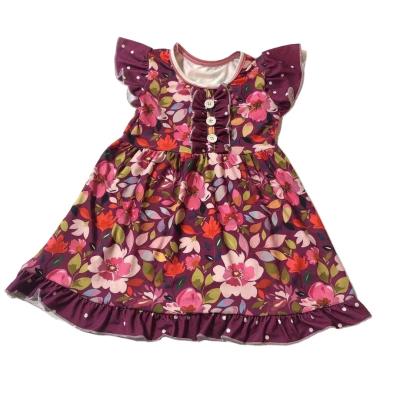 China 2022 Factory New Yiwu Spring Summner Washable Kids Wholesale Ruffle Edge With Button Lovely Sleeveless Dresses For Girls for sale