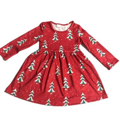 China Breathable High Quality Red Cute Print Cute Christmas Boutique Children's Long Sleeve Baby Winter Dress Coat Rack for sale