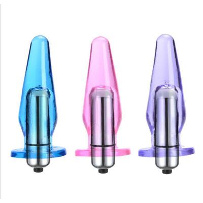 China Real Touch Feeling Mini Soft Finger Jelly Vibrating Anal Plug For Men And Women for sale