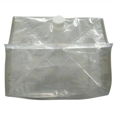 China Transparent cubic barrier PA/PE laminate 3L/5L/10L bag in semi rigid box cubicontainer with easy screw open spout for lubricant/grease for sale