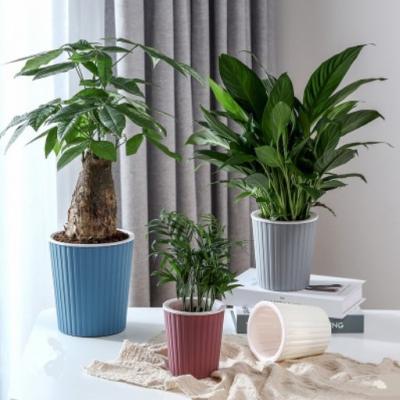 China Dia.10.8*H.11.8cm CLASSIC two part vertical lazy pot plastic self watering pot for sale