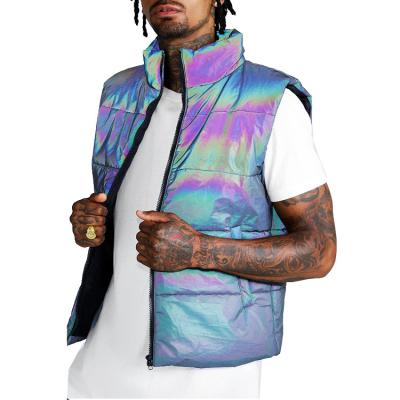 China Men's Waterproof High Quality Warm Sale Rainbow Sleeveless Jacket Vest Fashion Vest Reflective Coat for sale