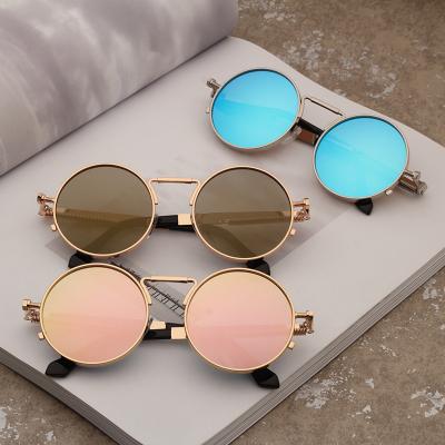 China Mens Fashion Sun Glasses Retro Spring Punk Sunglasses Round Frame Hip Hop Sun Glasses For Girls for sale